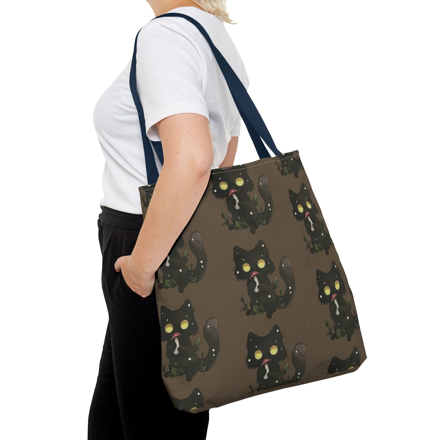 Meowcology two-face brown Tote Bag (AOP)