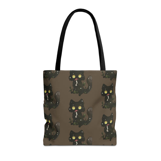 Meowcology two-face brown Tote Bag (AOP)