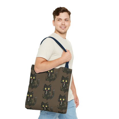 Meowcology two-face brown Tote Bag (AOP)