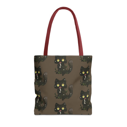 Meowcology two-face brown Tote Bag (AOP)