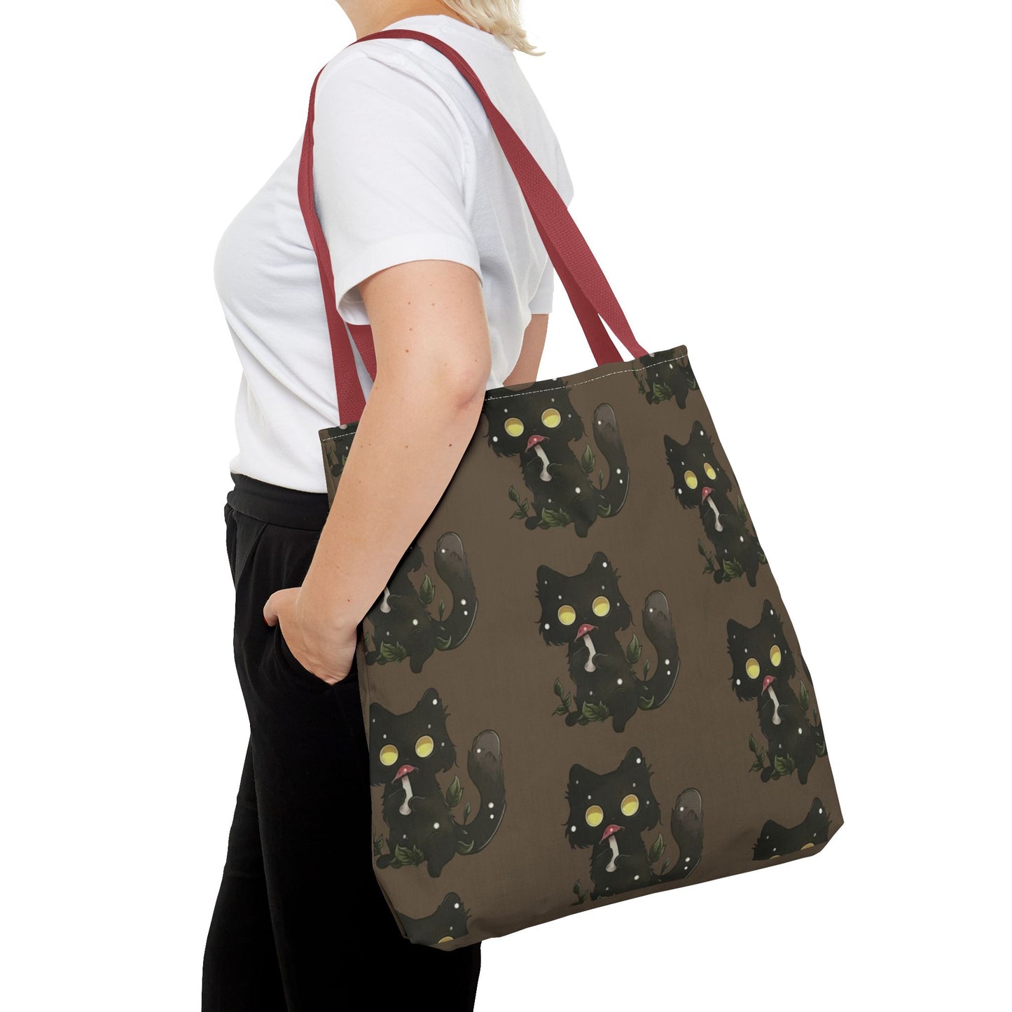 Meowcology two-face brown Tote Bag (AOP)