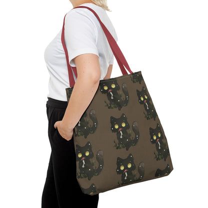 Meowcology two-face brown Tote Bag (AOP)