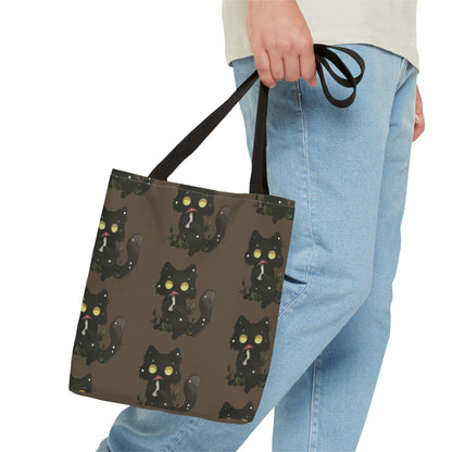 Meowcology two-face brown Tote Bag (AOP)