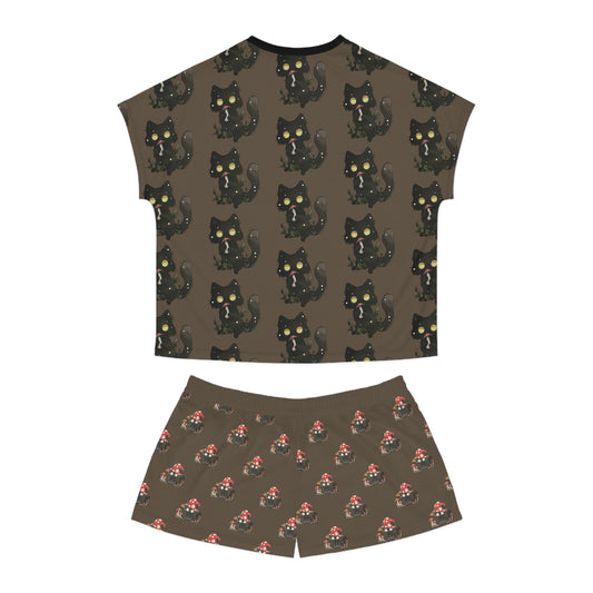 Meowcology short pajama Set (AOP)