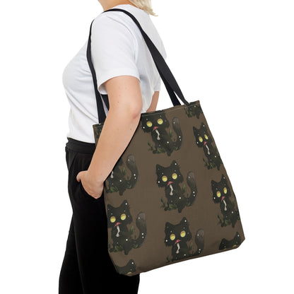 Meowcology two-face brown Tote Bag (AOP)