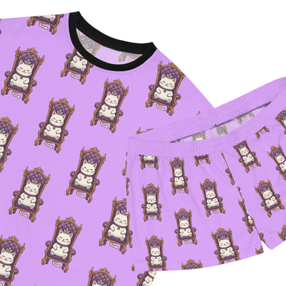 Women's Feline Royalty short pajama Set (AOP)