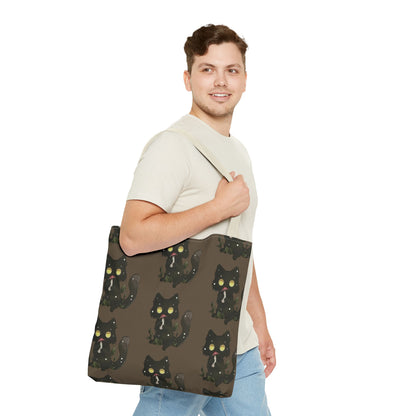 Meowcology two-face brown Tote Bag (AOP)