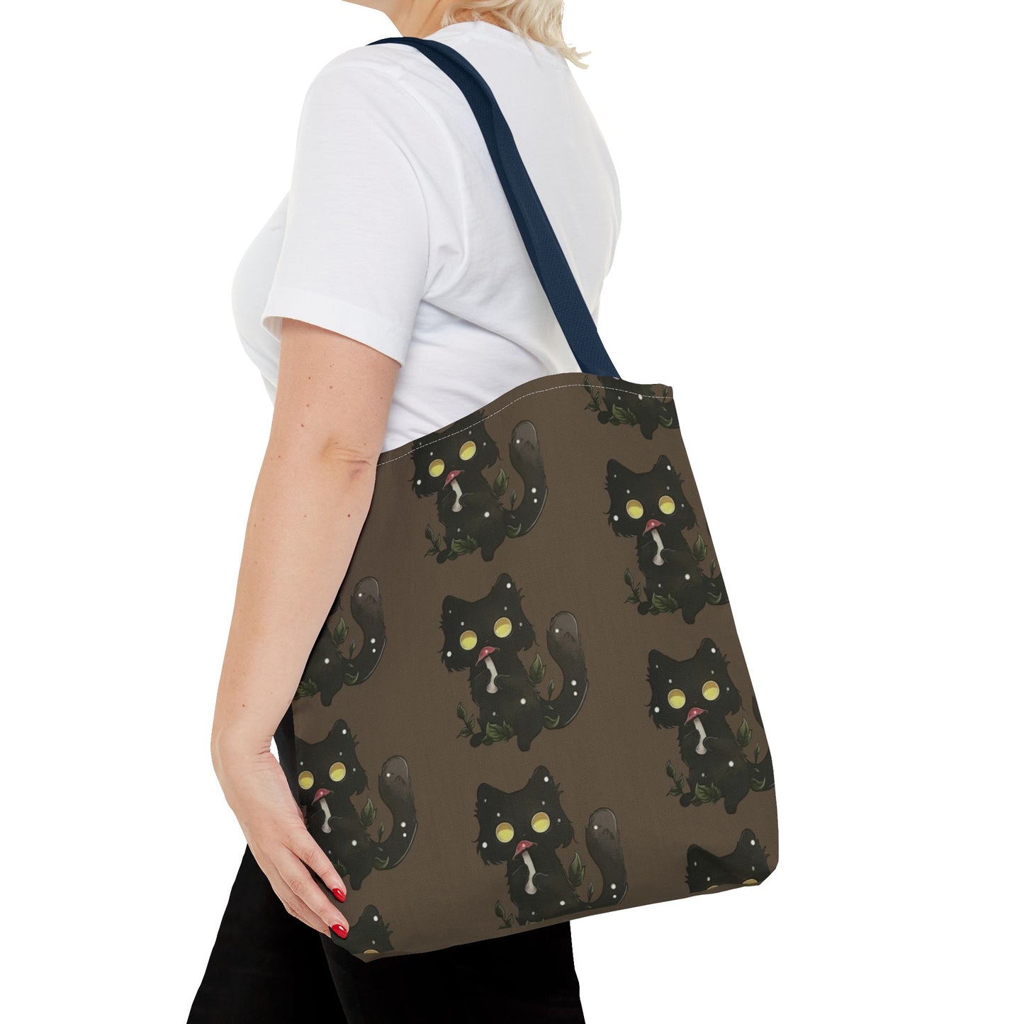 Meowcology two-face brown Tote Bag (AOP)