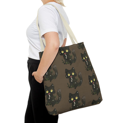 Meowcology two-face brown Tote Bag (AOP)