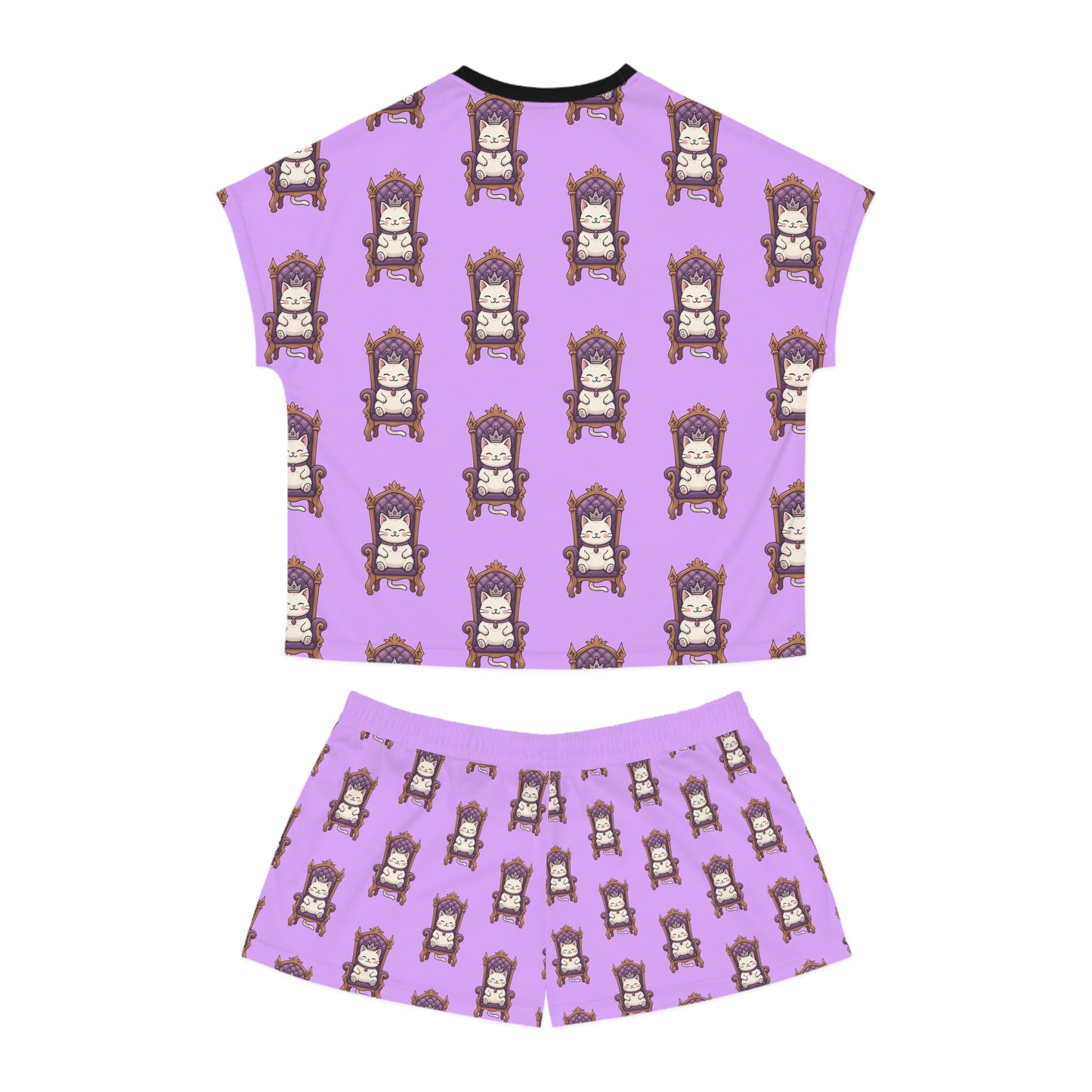 Women's Feline Royalty short pajama Set (AOP)