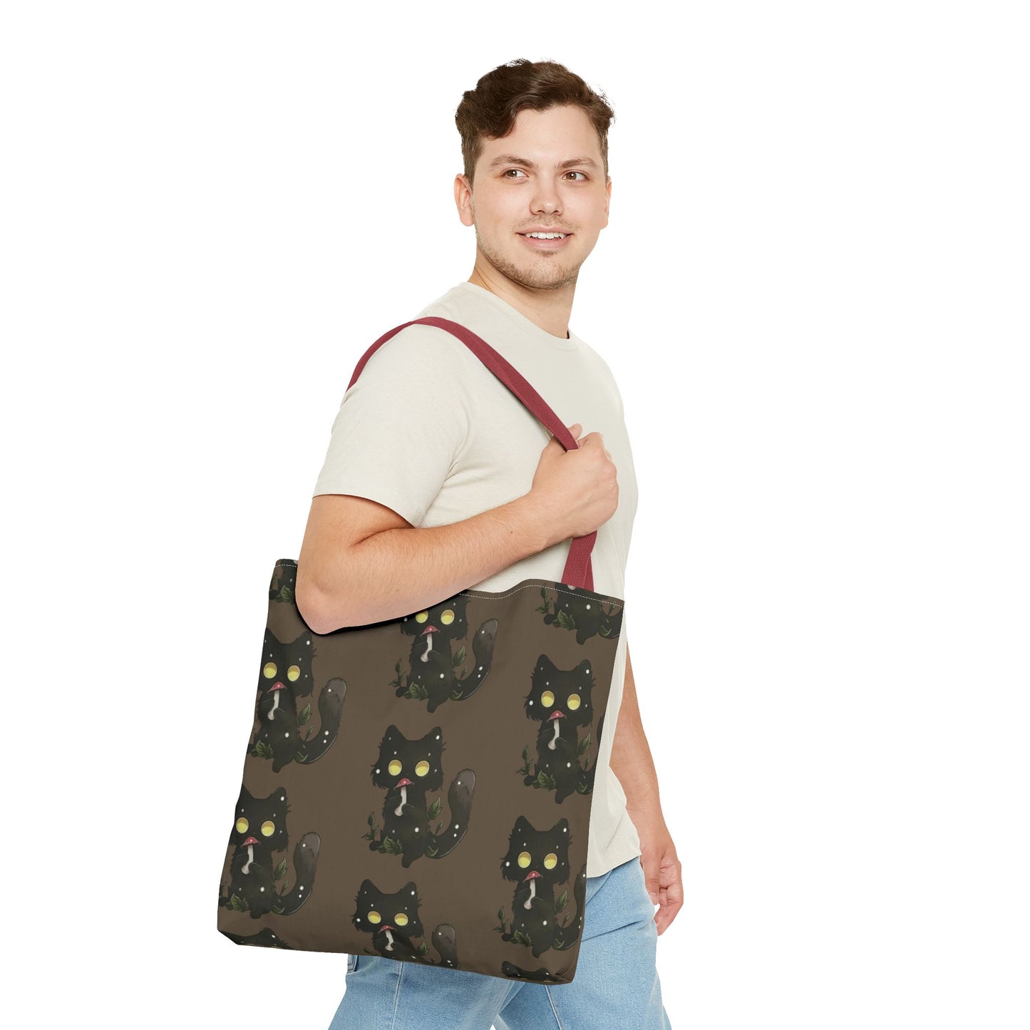 Meowcology two-face brown Tote Bag (AOP)