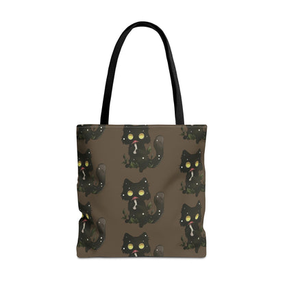 Meowcology two-face brown Tote Bag (AOP)