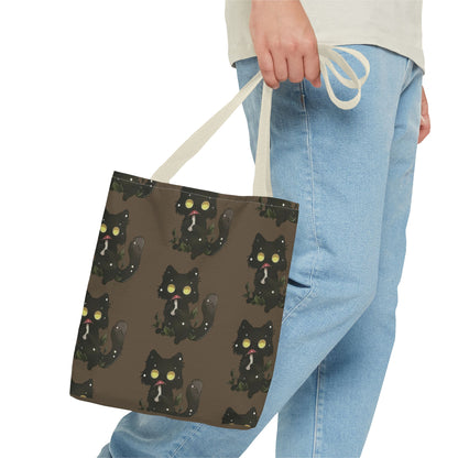 Meowcology two-face brown Tote Bag (AOP)