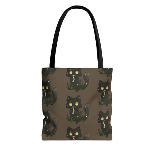 Meowcology two-face brown Tote Bag (AOP)