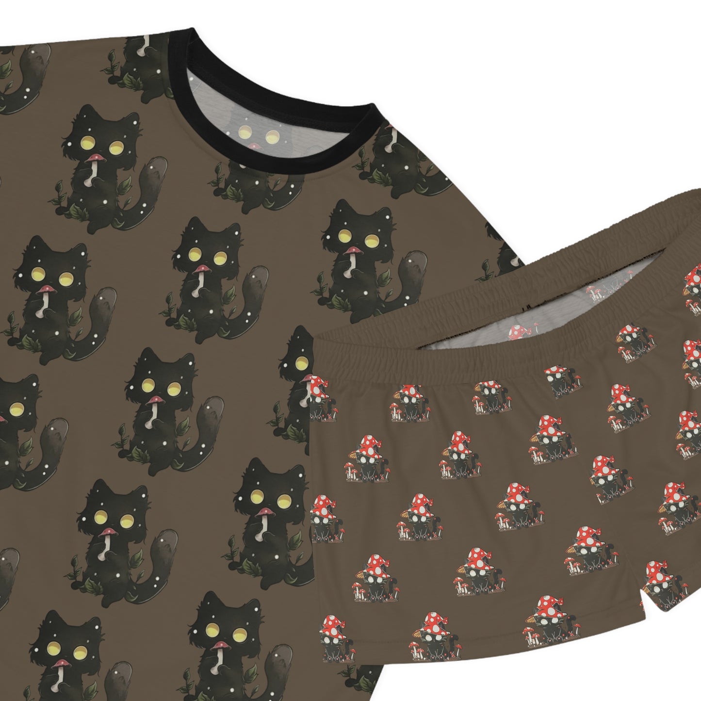 Meowcology short pajama Set (AOP)