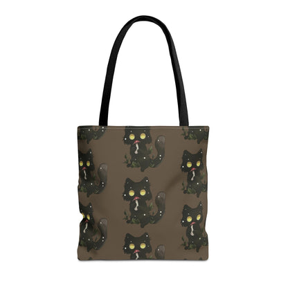 Meowcology two-face brown Tote Bag (AOP)